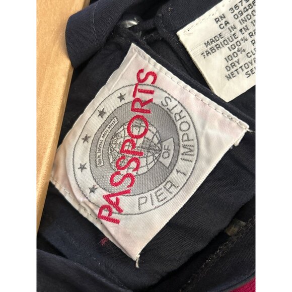 Vintage Passports Pier 1 Imports Black Floral Maxi Dress Large Y2K Dark Romantic - Picture 4 of 5